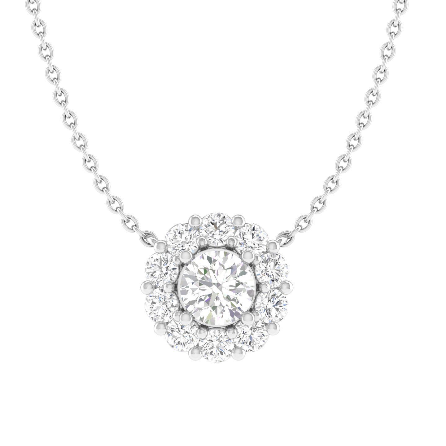 Women round solitaire pendant 3dm stl render detail 3D print model_3