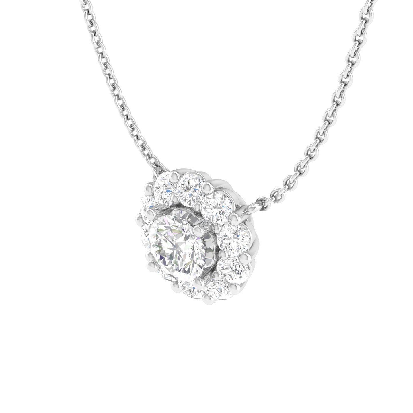 Women round solitaire pendant 3dm stl render detail 3D print model_5