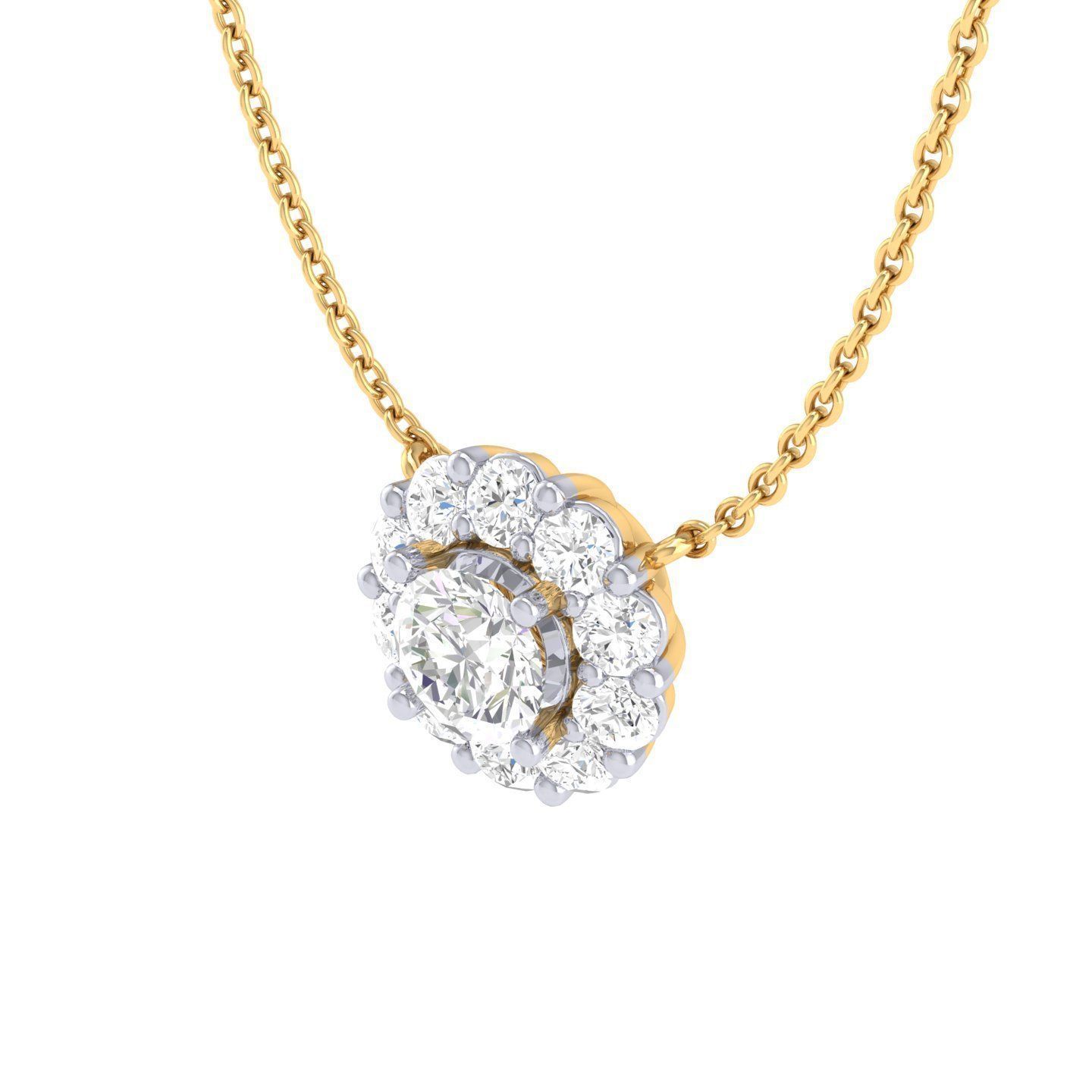 Women round solitaire pendant 3dm stl render detail 3D print model_8