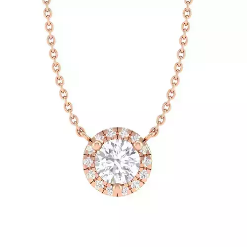 Women round solitaire necklace 3dm stl render detail 3D print model