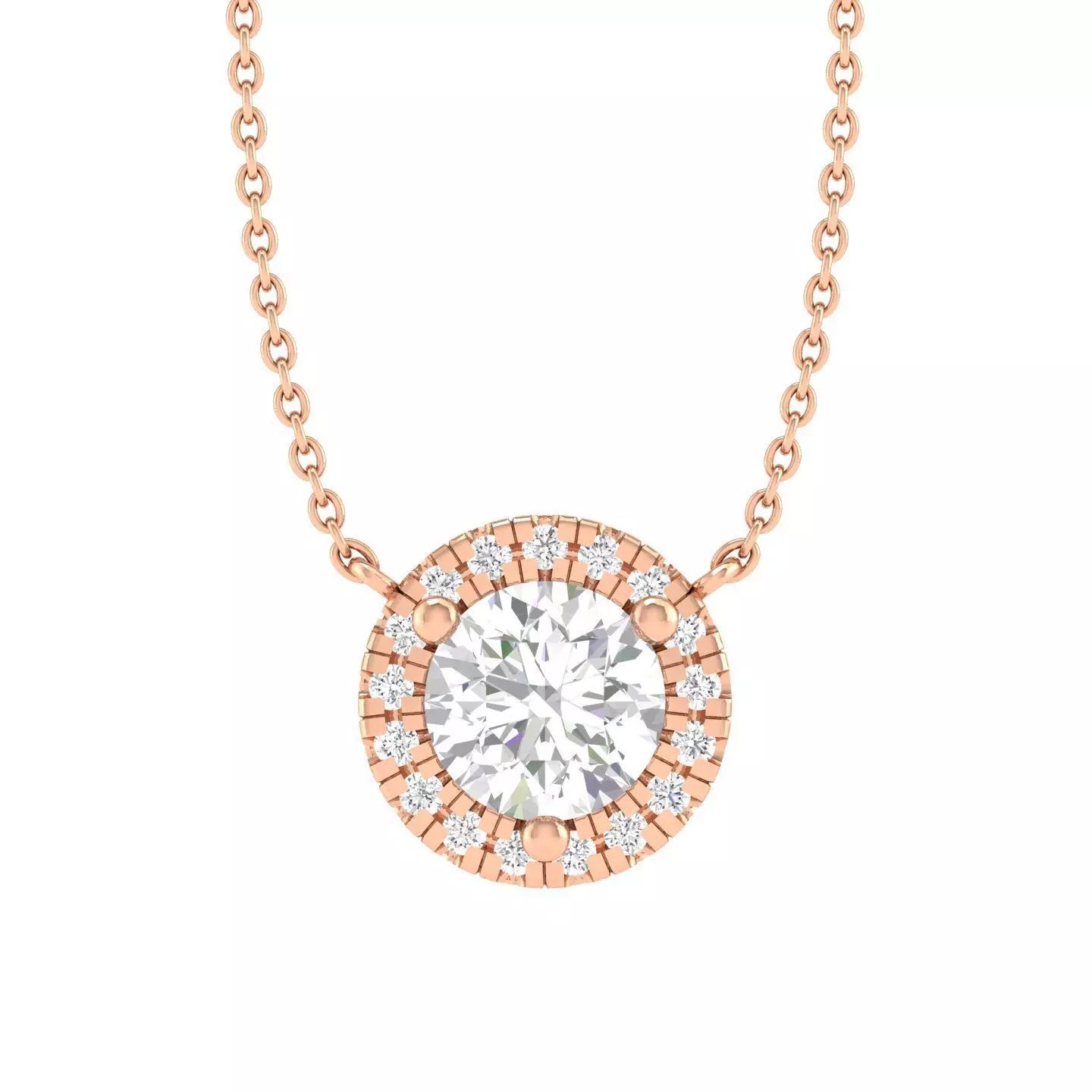 Women round solitaire pendant 3dm stl render detail 3D print model