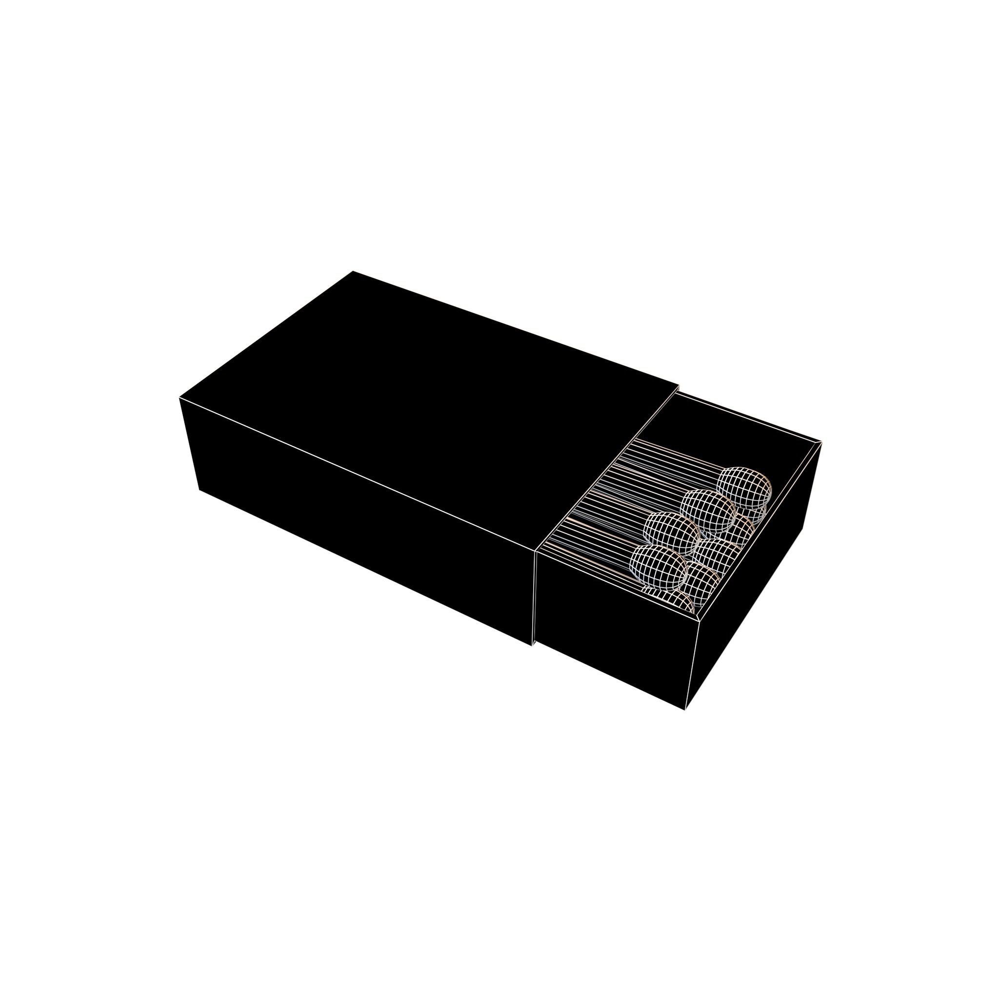 Matches Box v1 001 Low-poly 3D model_4
