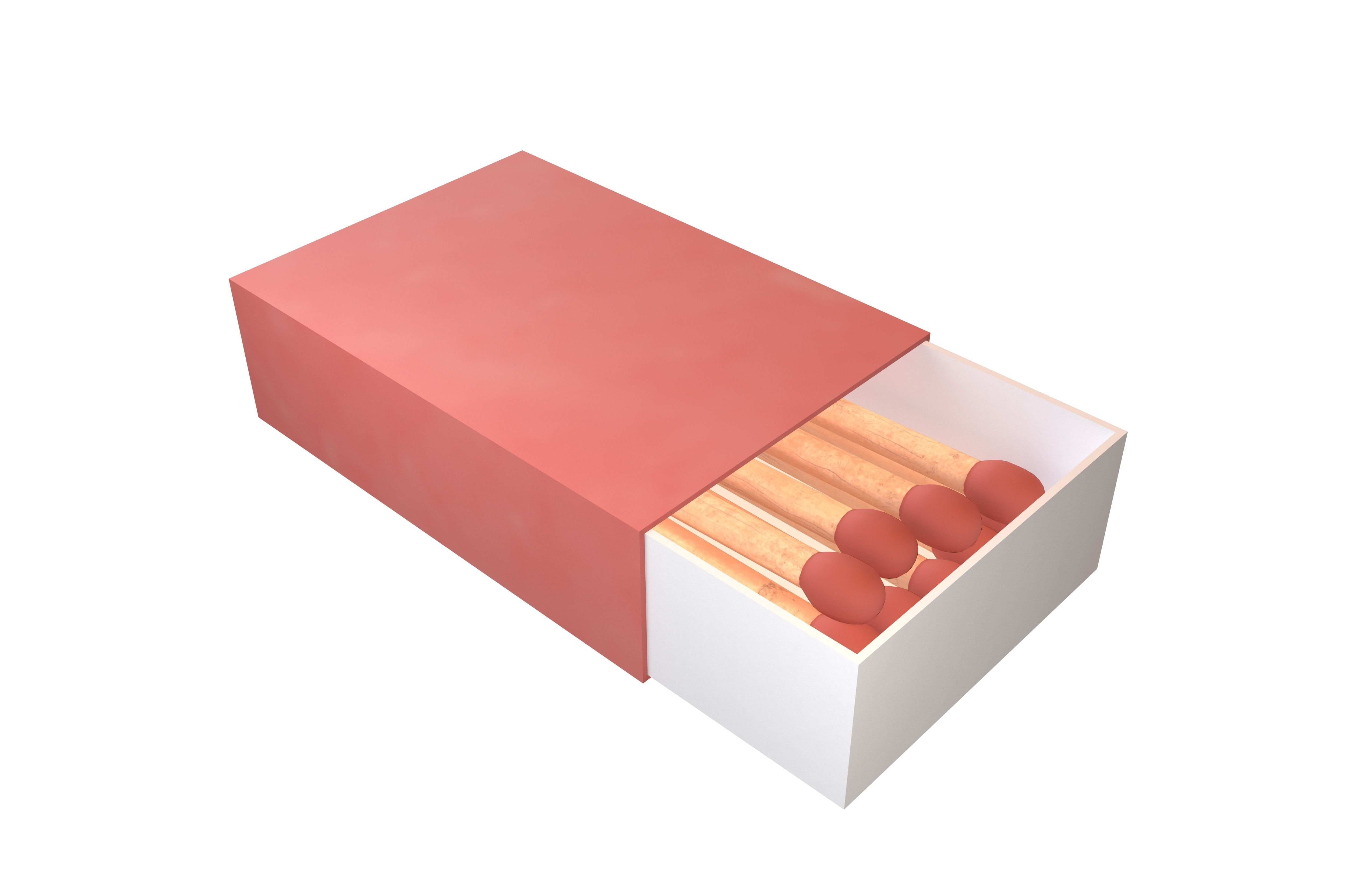 Matches Box v1 001 Low-poly 3D model_2