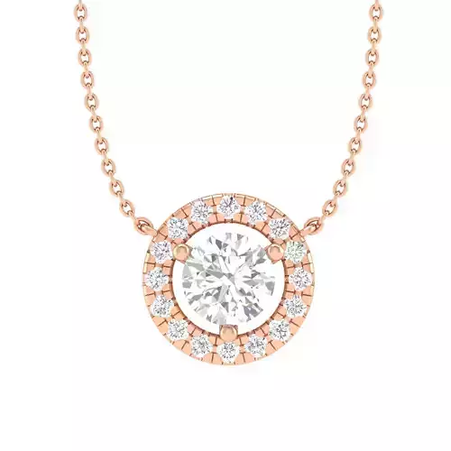 Women round solitaire necklace 3dm stl render detail 3D print model