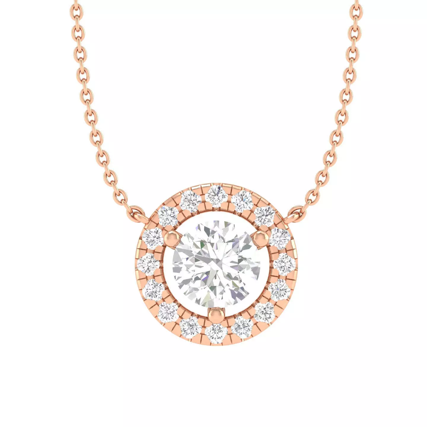 Women round solitaire necklace 3dm stl render detail 3D print model