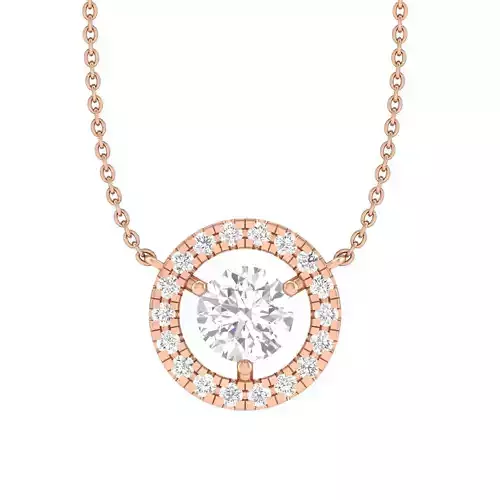 Women round solitaire necklace 3dm stl render detail 3D print model