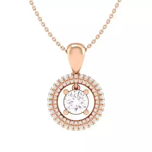 Women round solitaire pendant 3dm stl render detail 3D print model