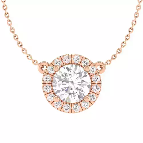 Women round solitaire pendant 3dm stl render detail