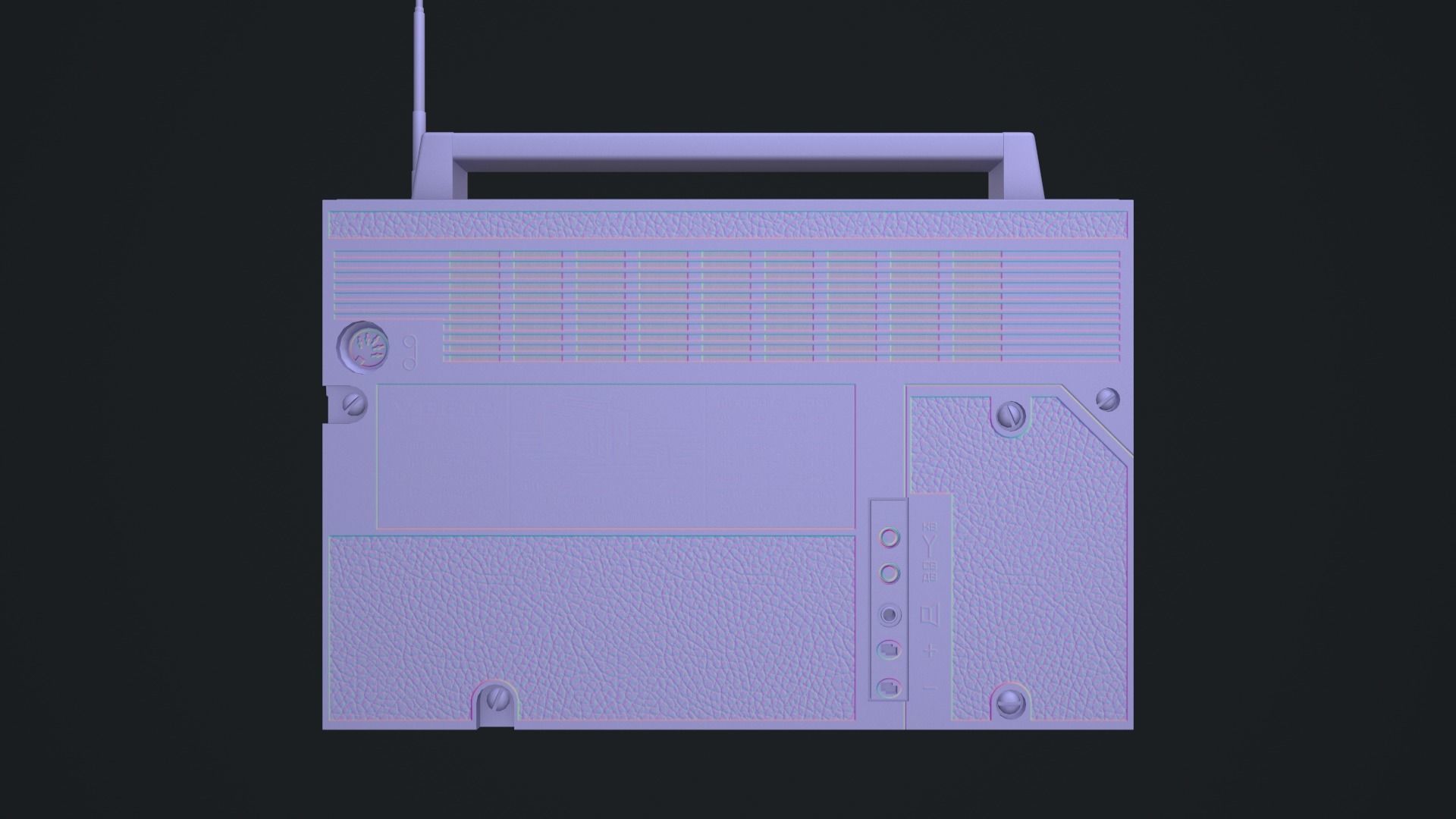 VEF-12 Soviet Radio - GameReady LowPoly PBR Low-poly 3D model_13