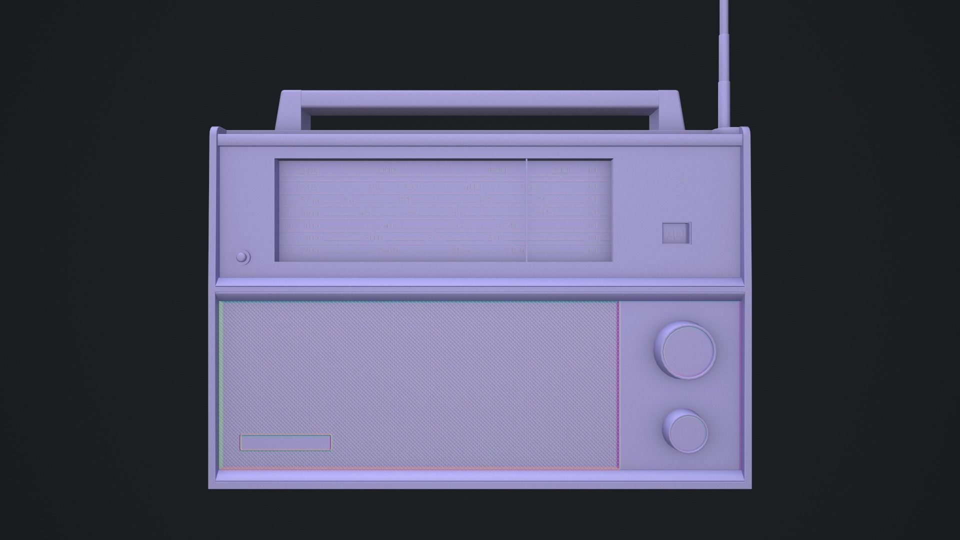 VEF-12 Soviet Radio - GameReady LowPoly PBR Low-poly 3D model_20