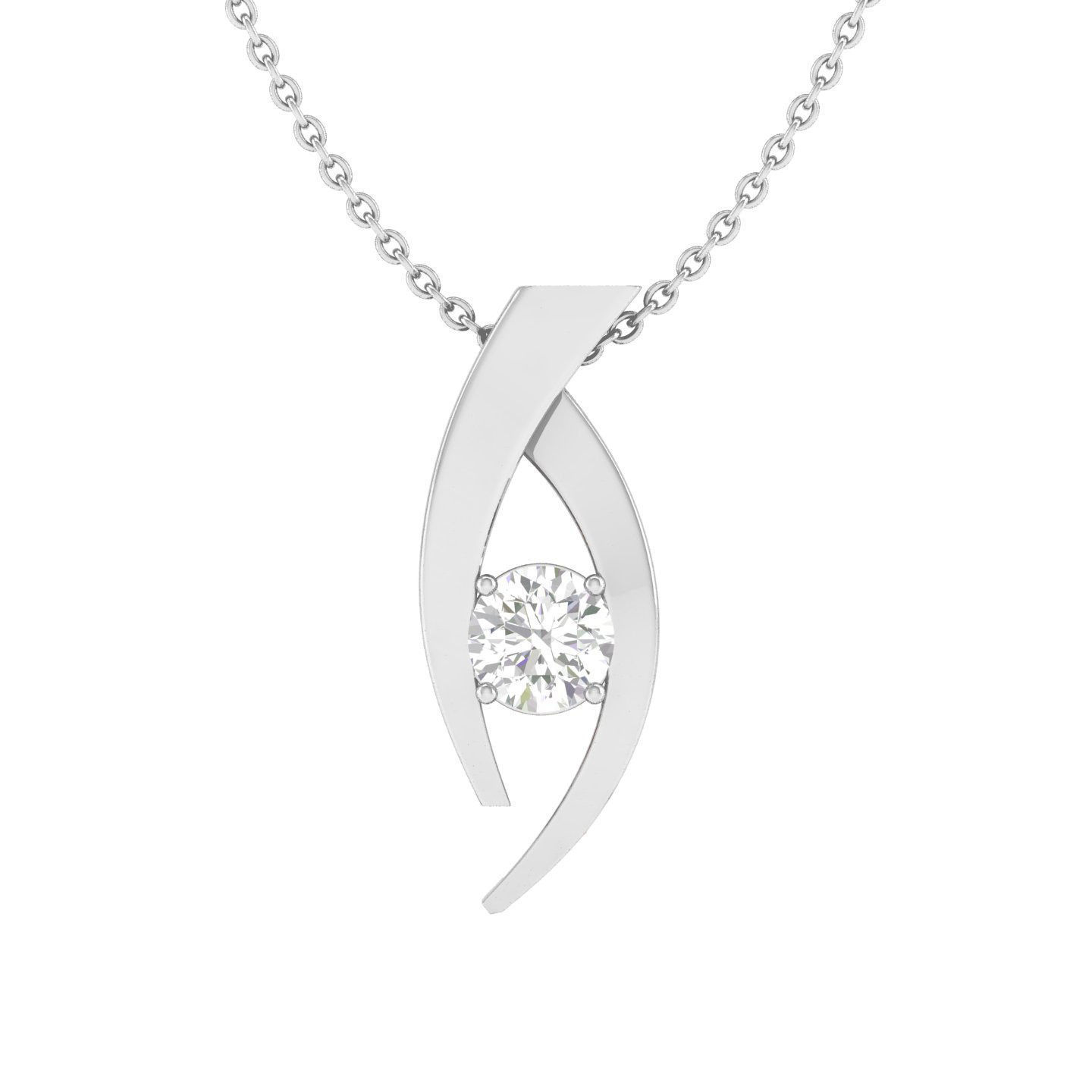 Women solitaire pendant 3dm stl render detail 3D print model_2