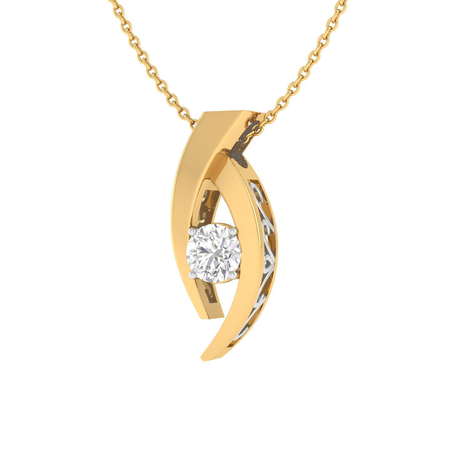 Women solitaire pendant 3dm stl render detail 3D print model_7