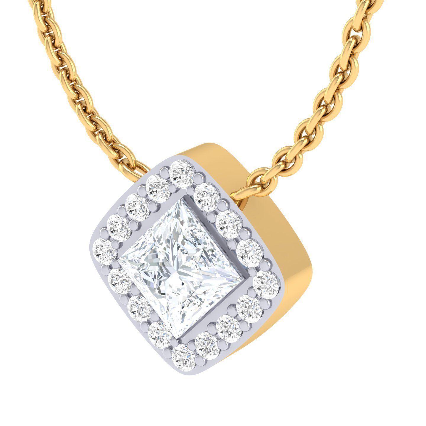 Women square pendant 3dm stl render detail 3D print model_8