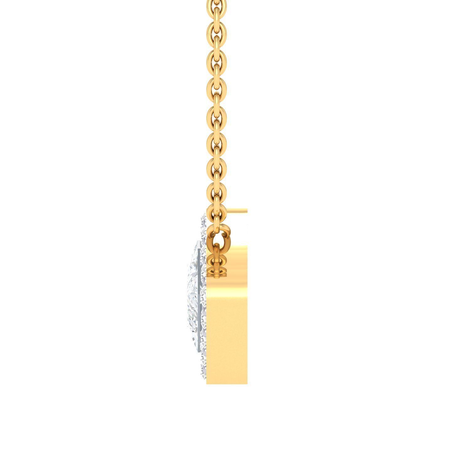 Women square pendant 3dm stl render detail 3D print model_7