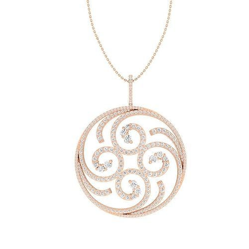 Women round pendant 3dm stl render detail 3D print model