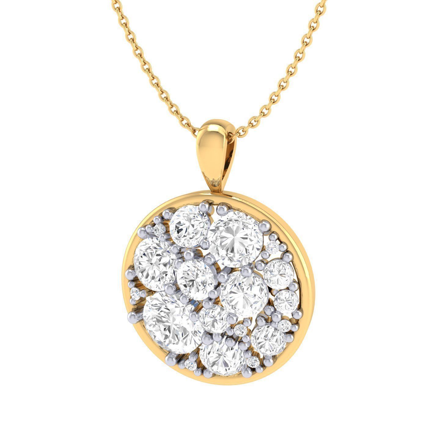 Women round pendant 3dm stl render detail 3D print model_8