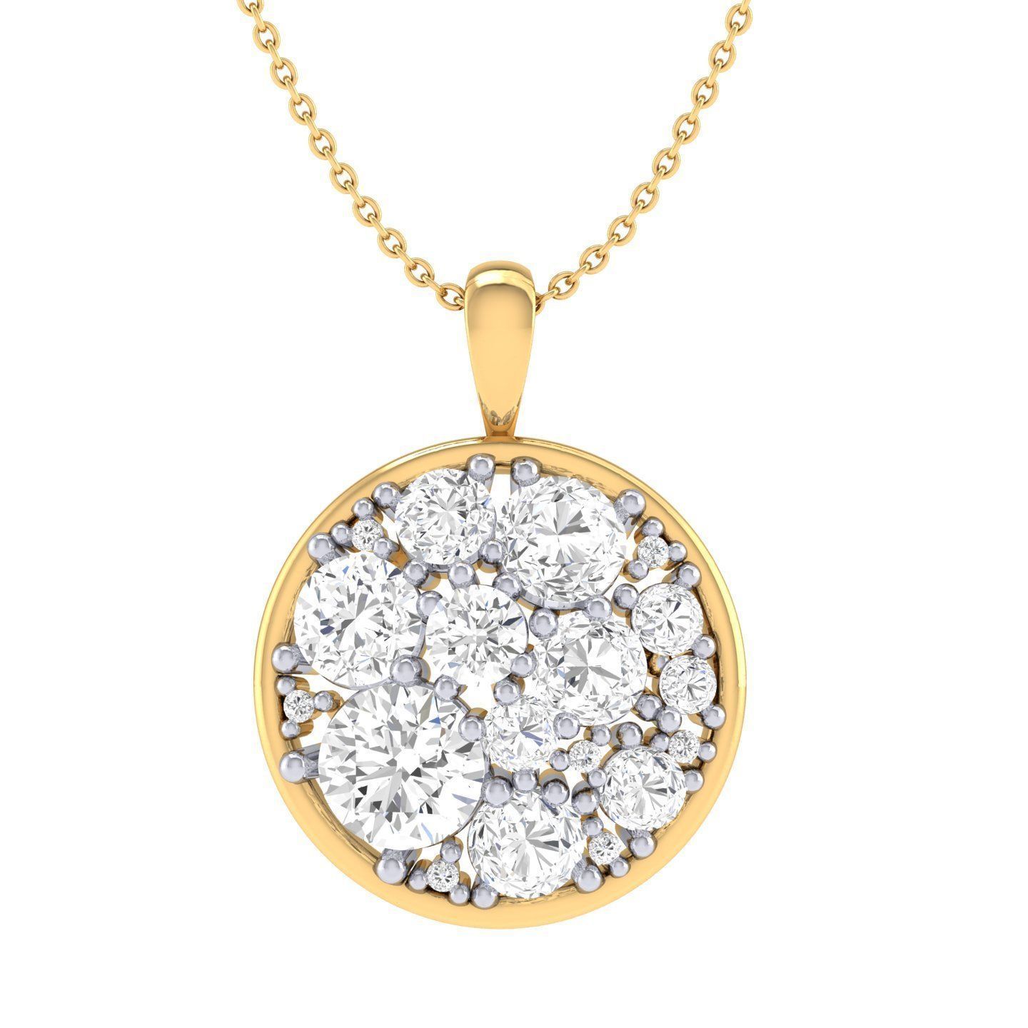 Women round pendant 3dm stl render detail 3D print model_6