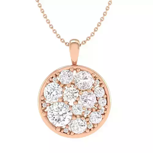 Women round pendant 3dm stl render detail