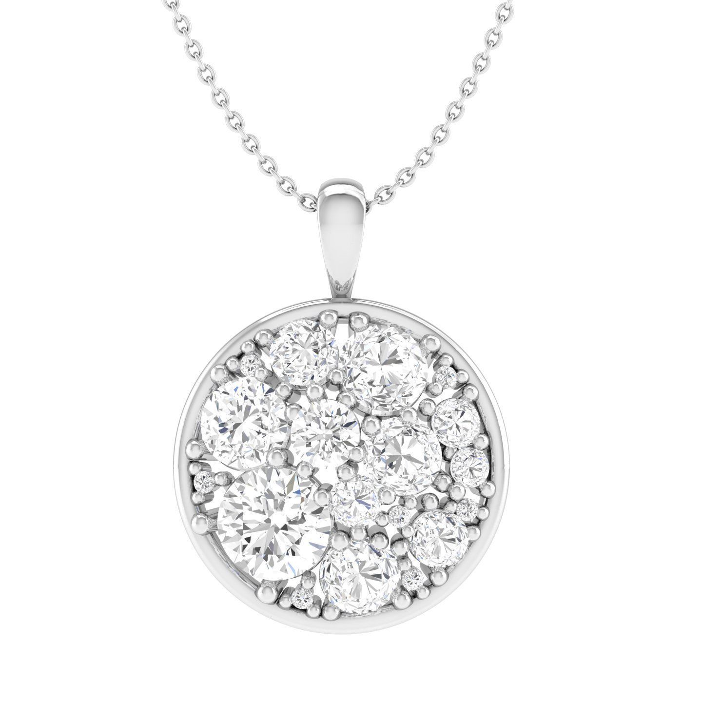 Women round pendant 3dm stl render detail 3D print model_3