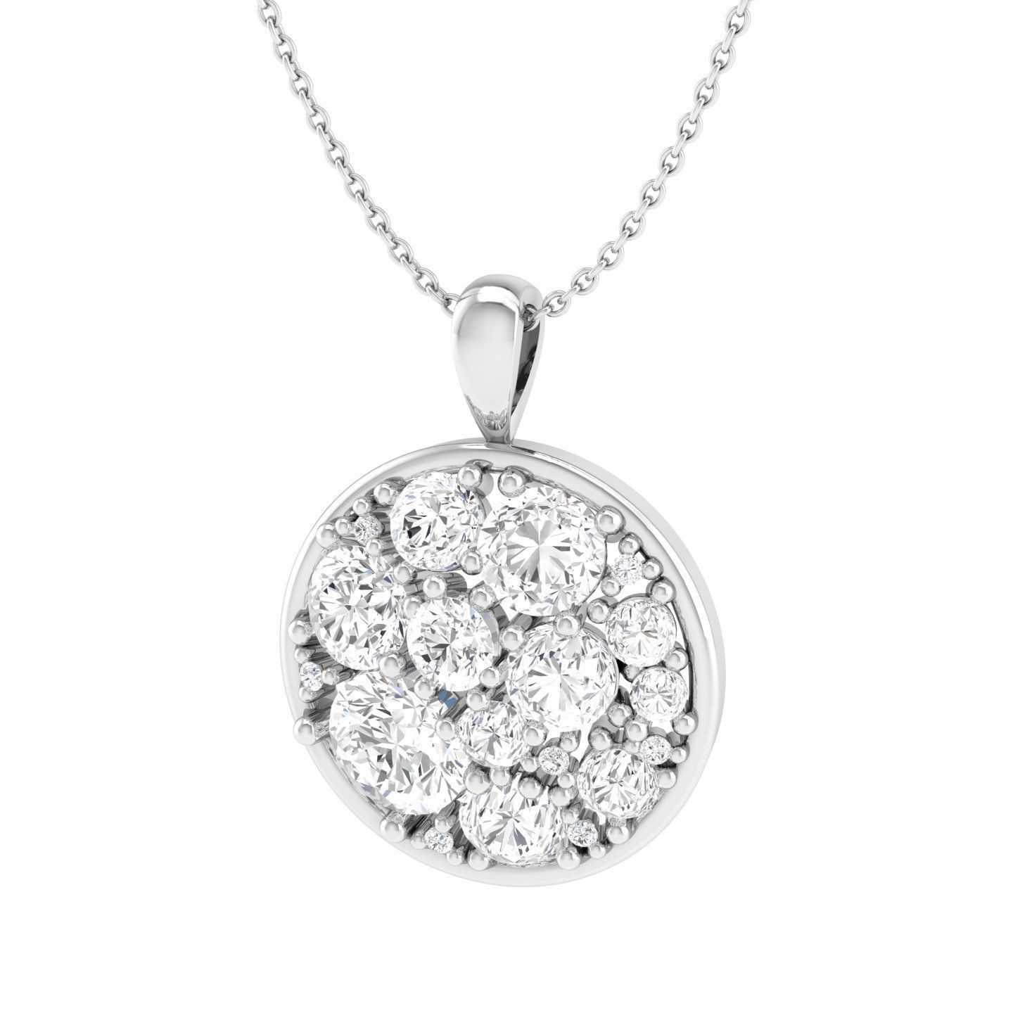 Women round pendant 3dm stl render detail 3D print model_5