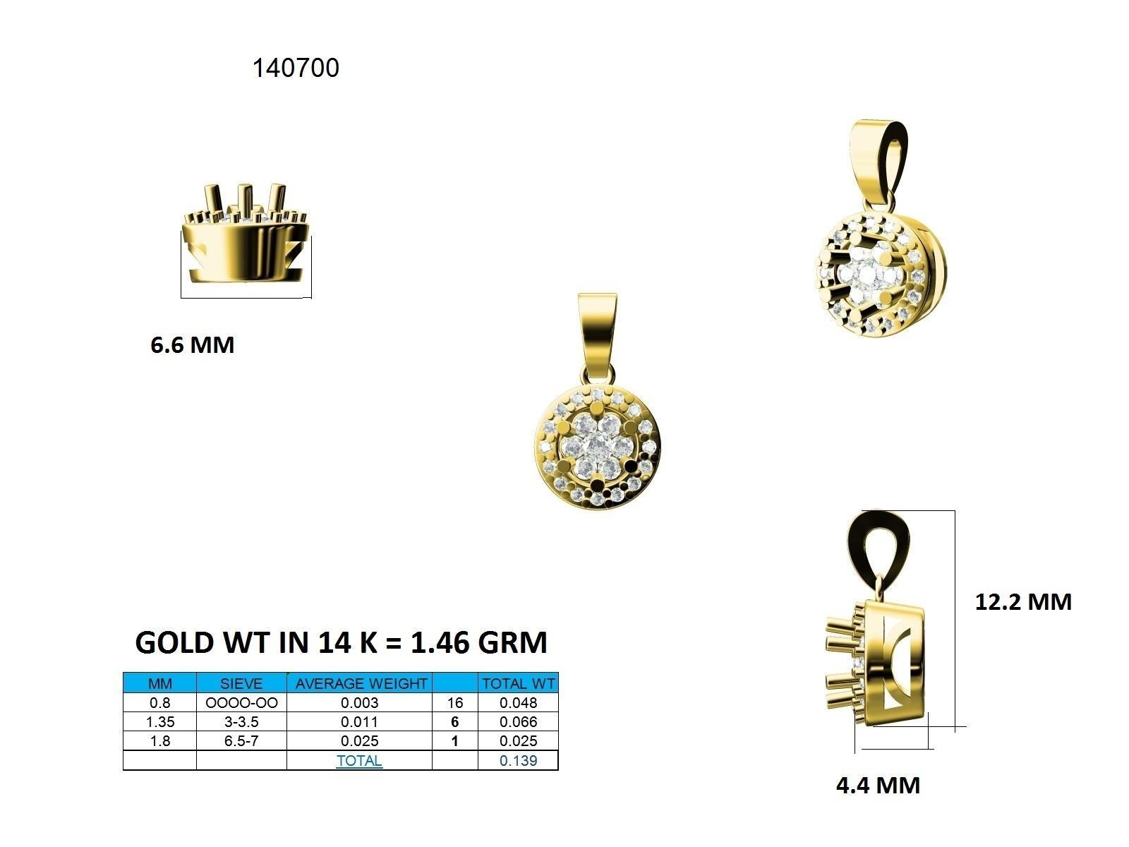 Women round pendant 3dm stl render detail 3D print model_9