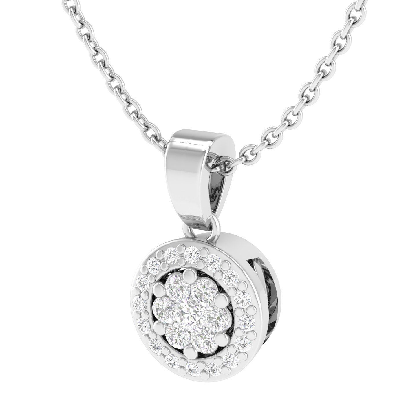 Women round pendant 3dm stl render detail 3D print model_5