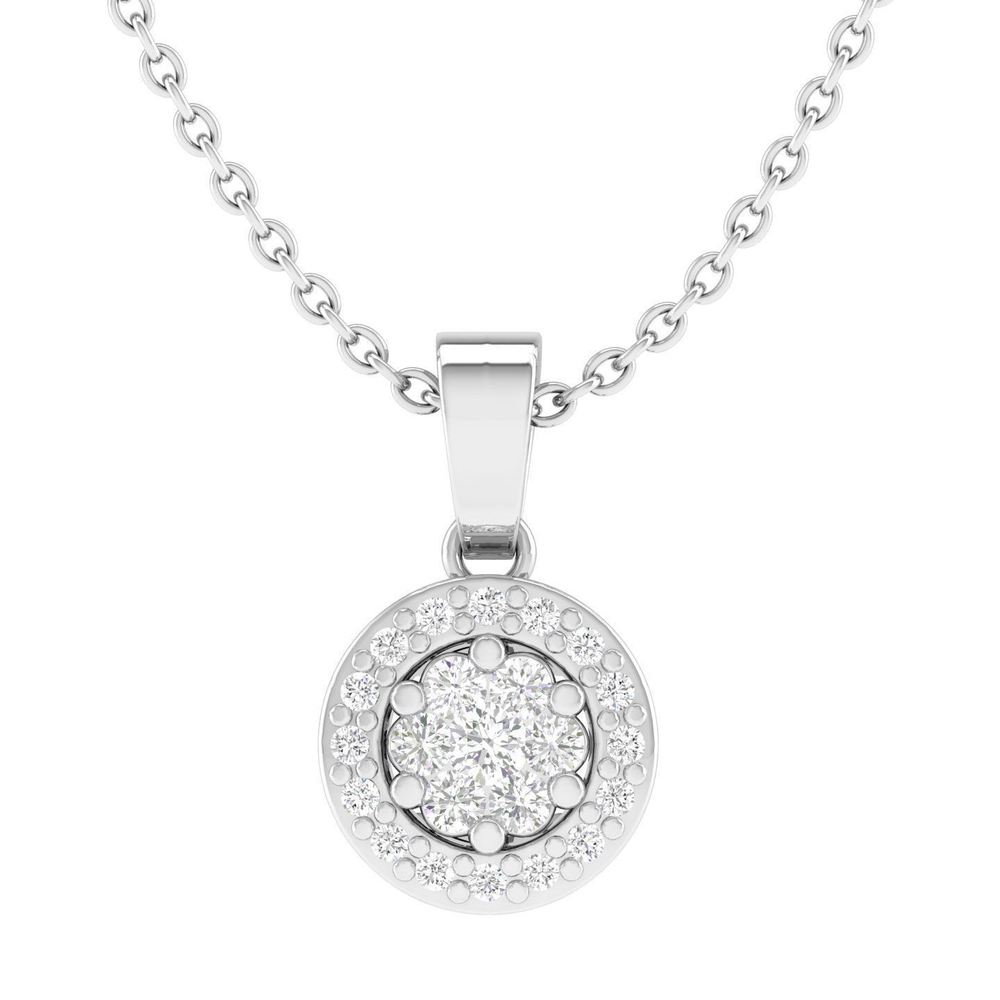 Women round pendant 3dm stl render detail 3D print model_3