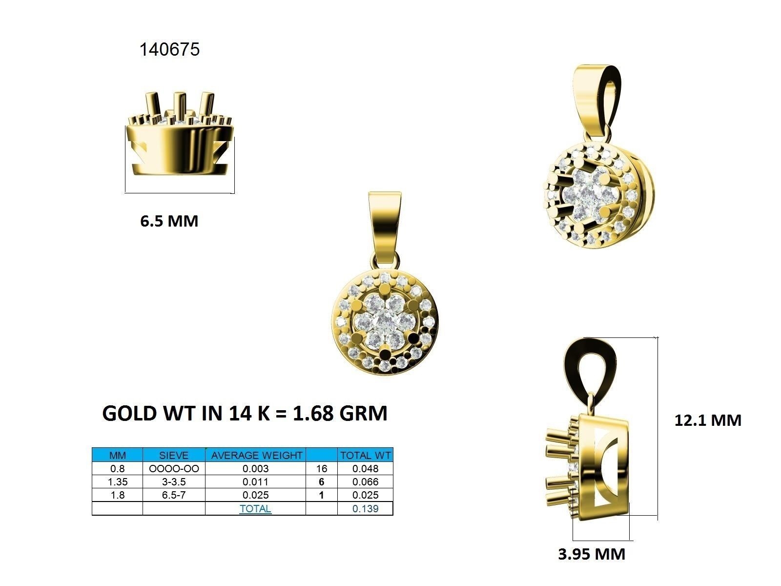 Women round pendant 3dm stl render detail 3D print model_9