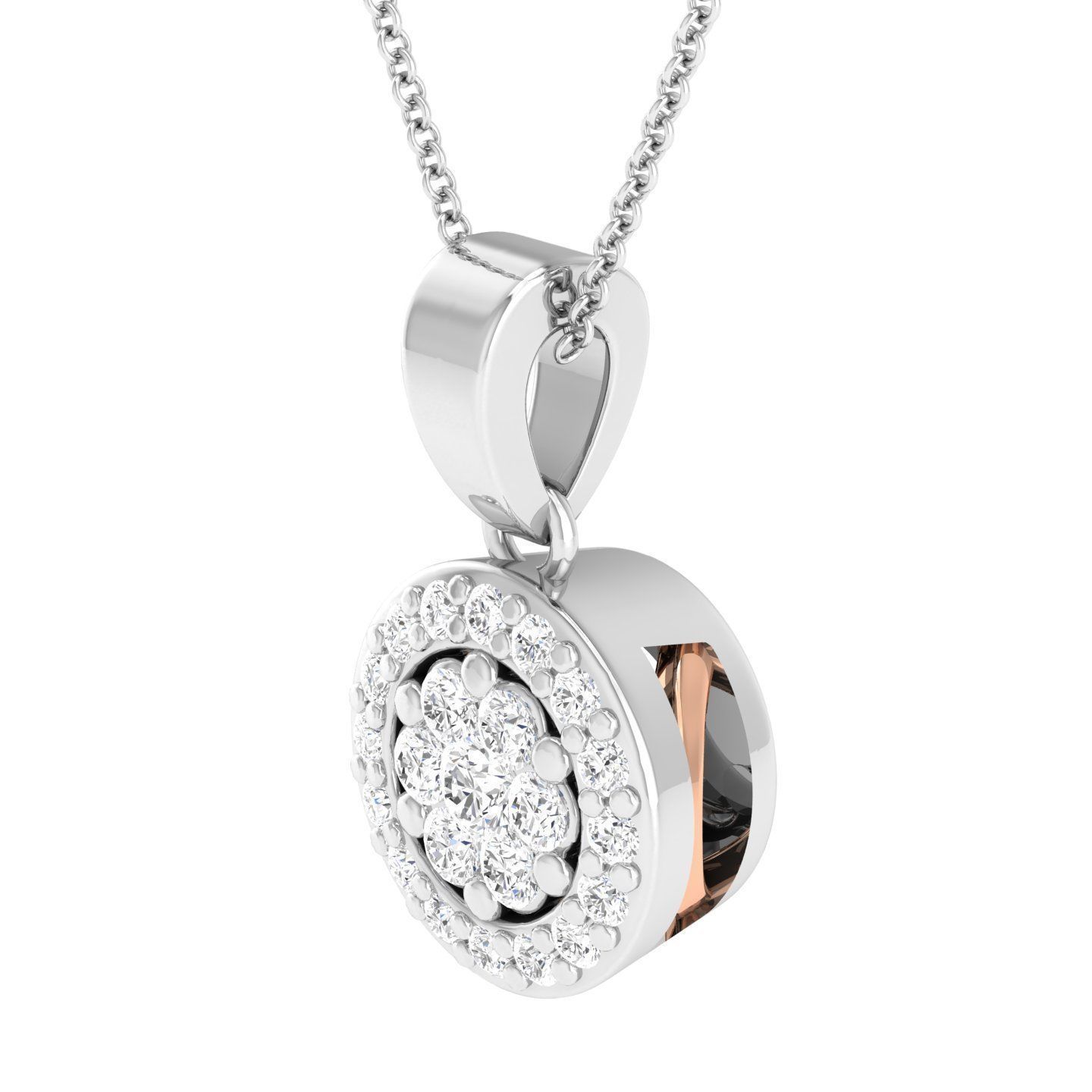 Women round pendant 3dm stl render detail 3D print model_5