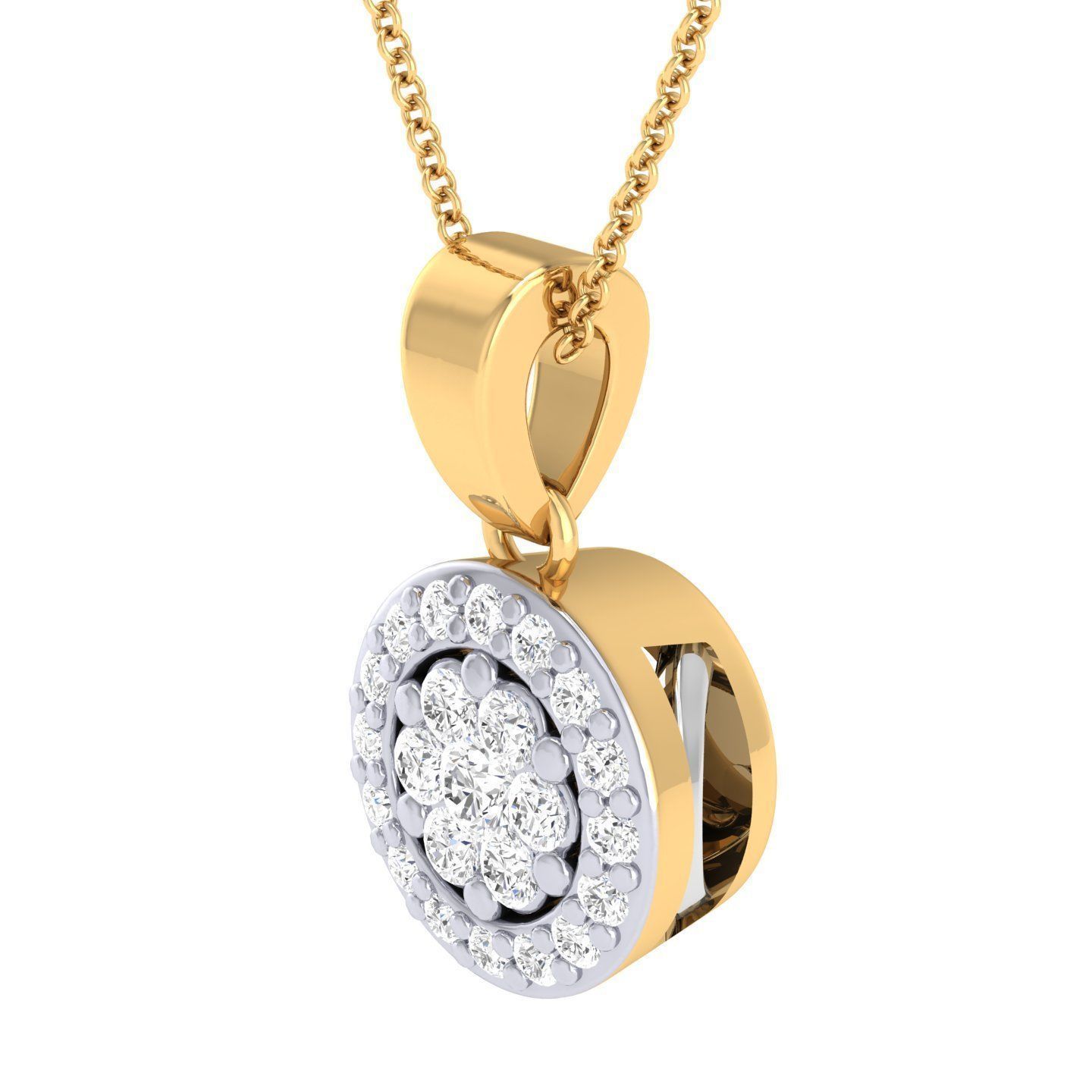 Women round pendant 3dm stl render detail 3D print model_8