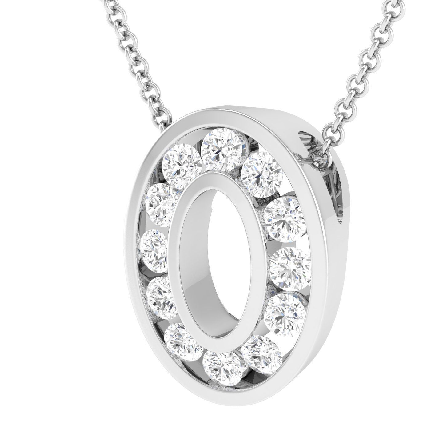 Women round pendant 3dm stl render detail 3D print model_5