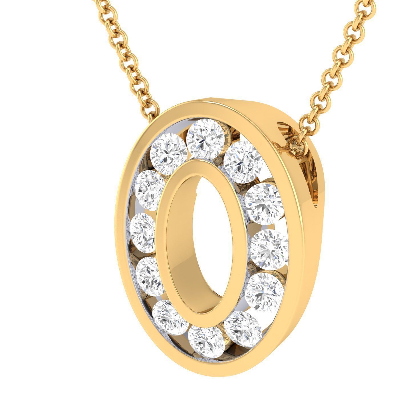 Women round pendant 3dm stl render detail 3D print model_8