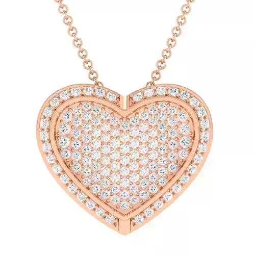 Women heart pendant 3dm stl render detail 3D print model