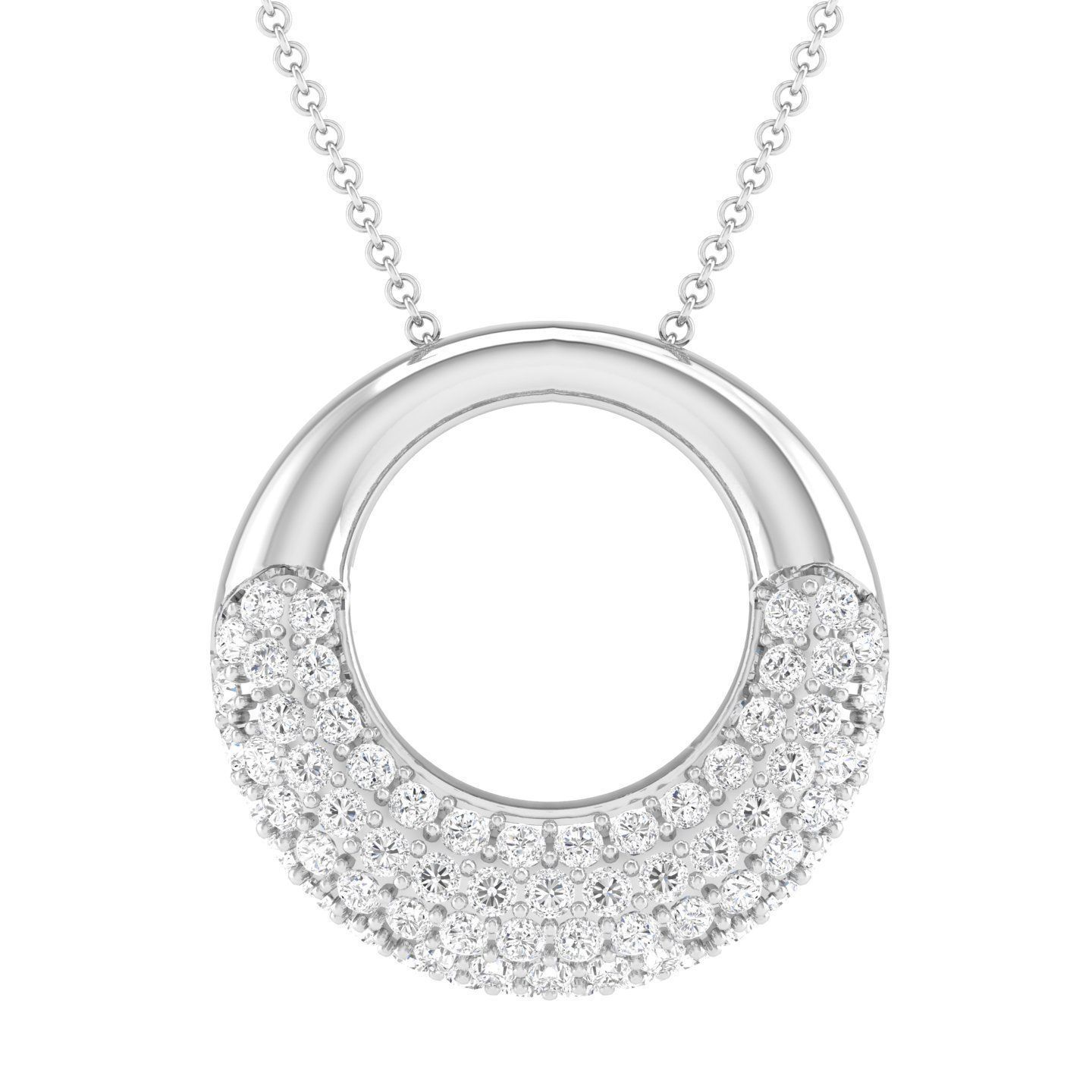 Women round pendant 3dm stl render detail 3D print model_3
