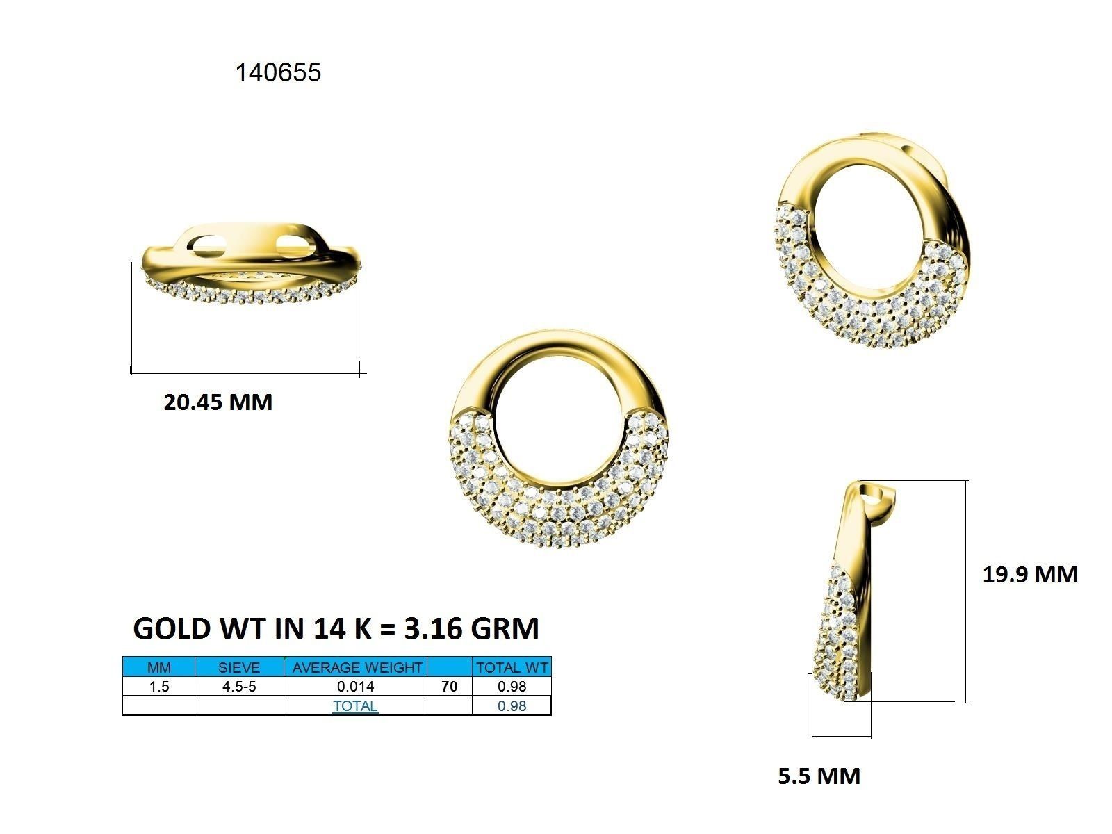 Women round pendant 3dm stl render detail 3D print model_9