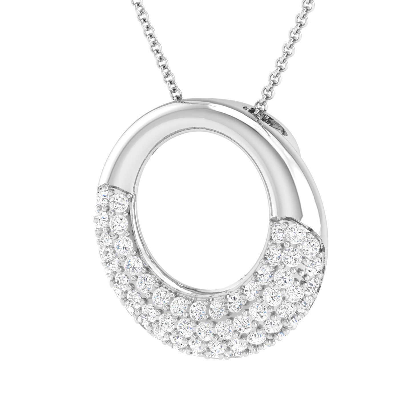 Women round pendant 3dm stl render detail 3D print model_5