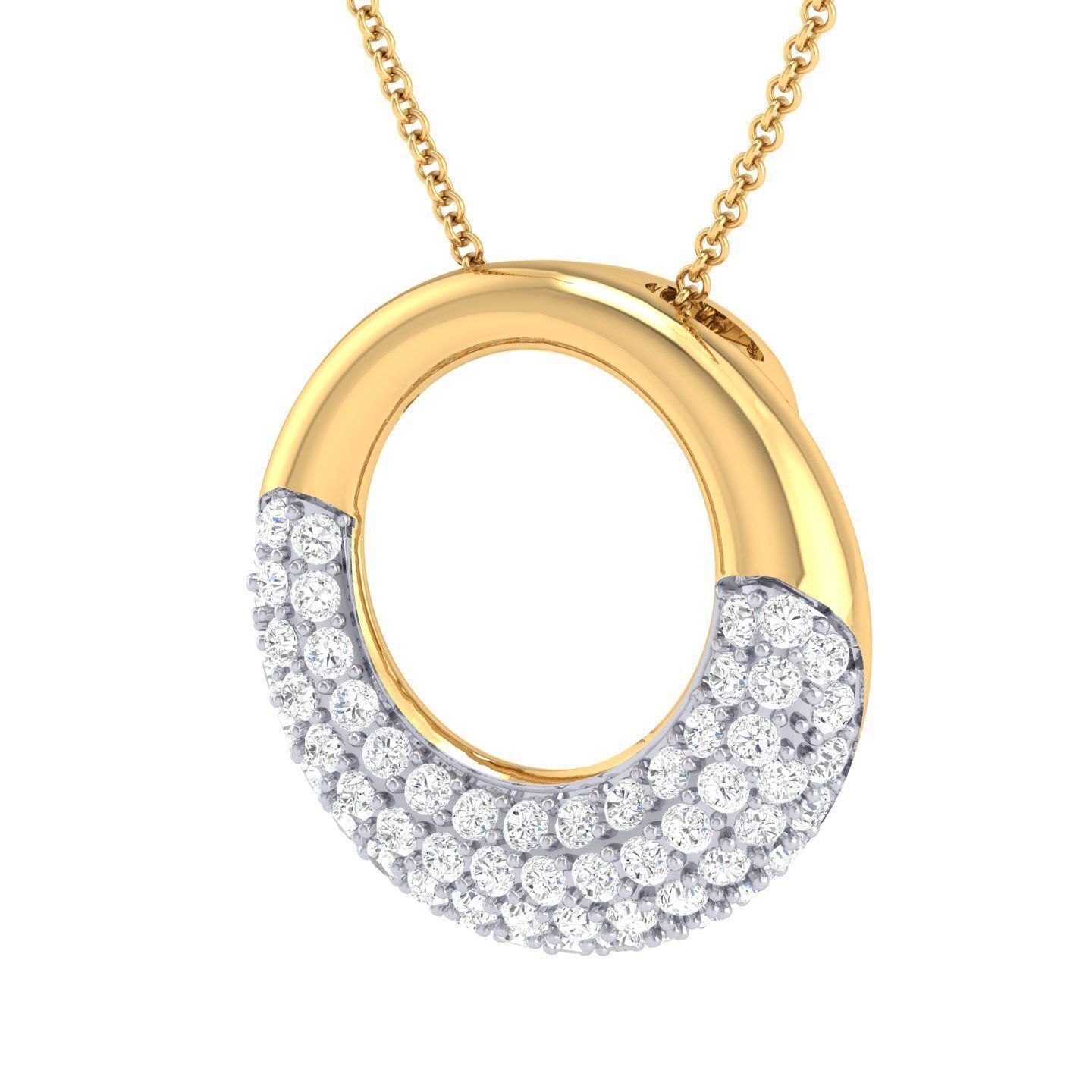 Women round pendant 3dm stl render detail 3D print model_8