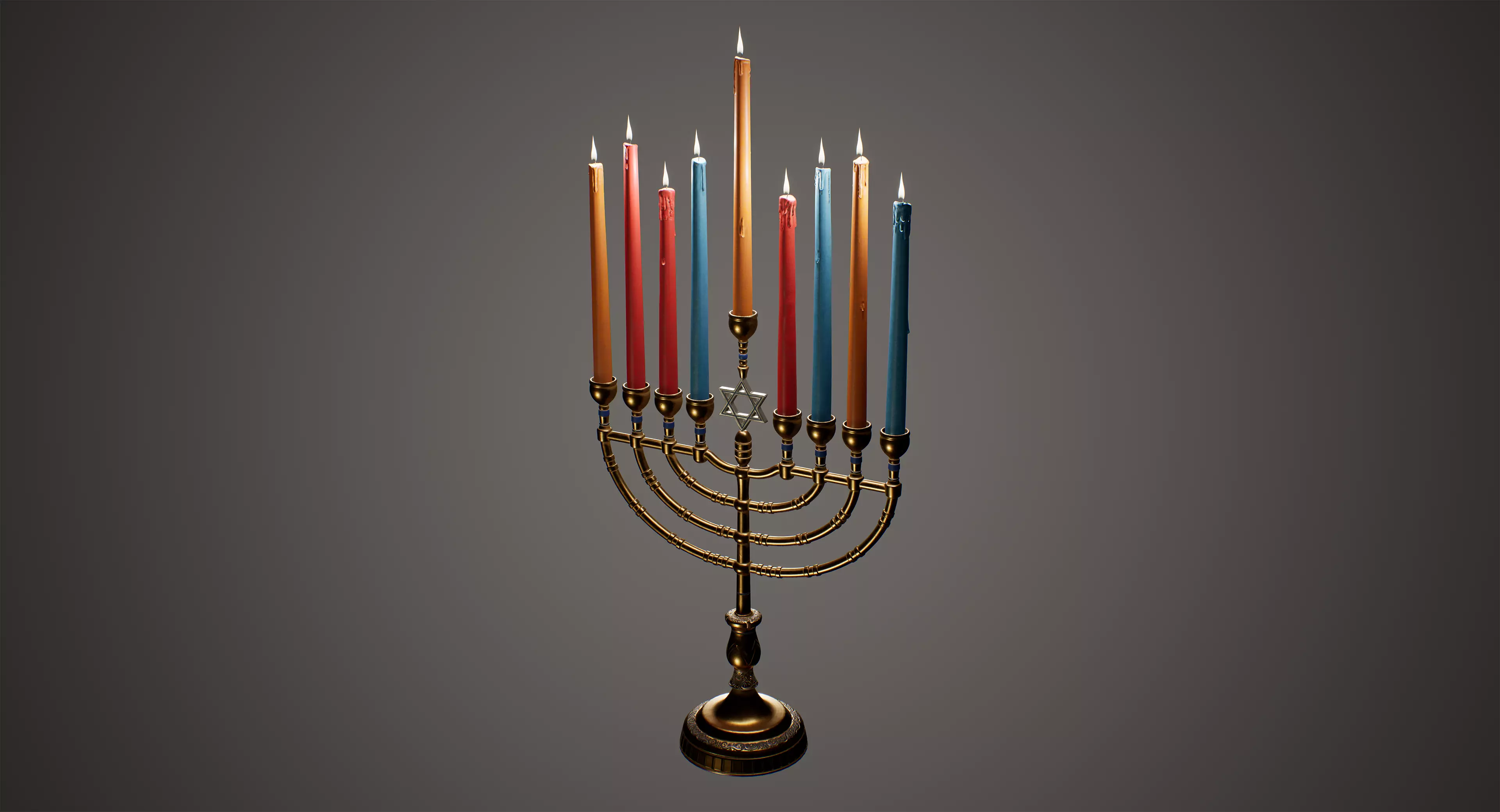 Hanukkah menorah 3D model