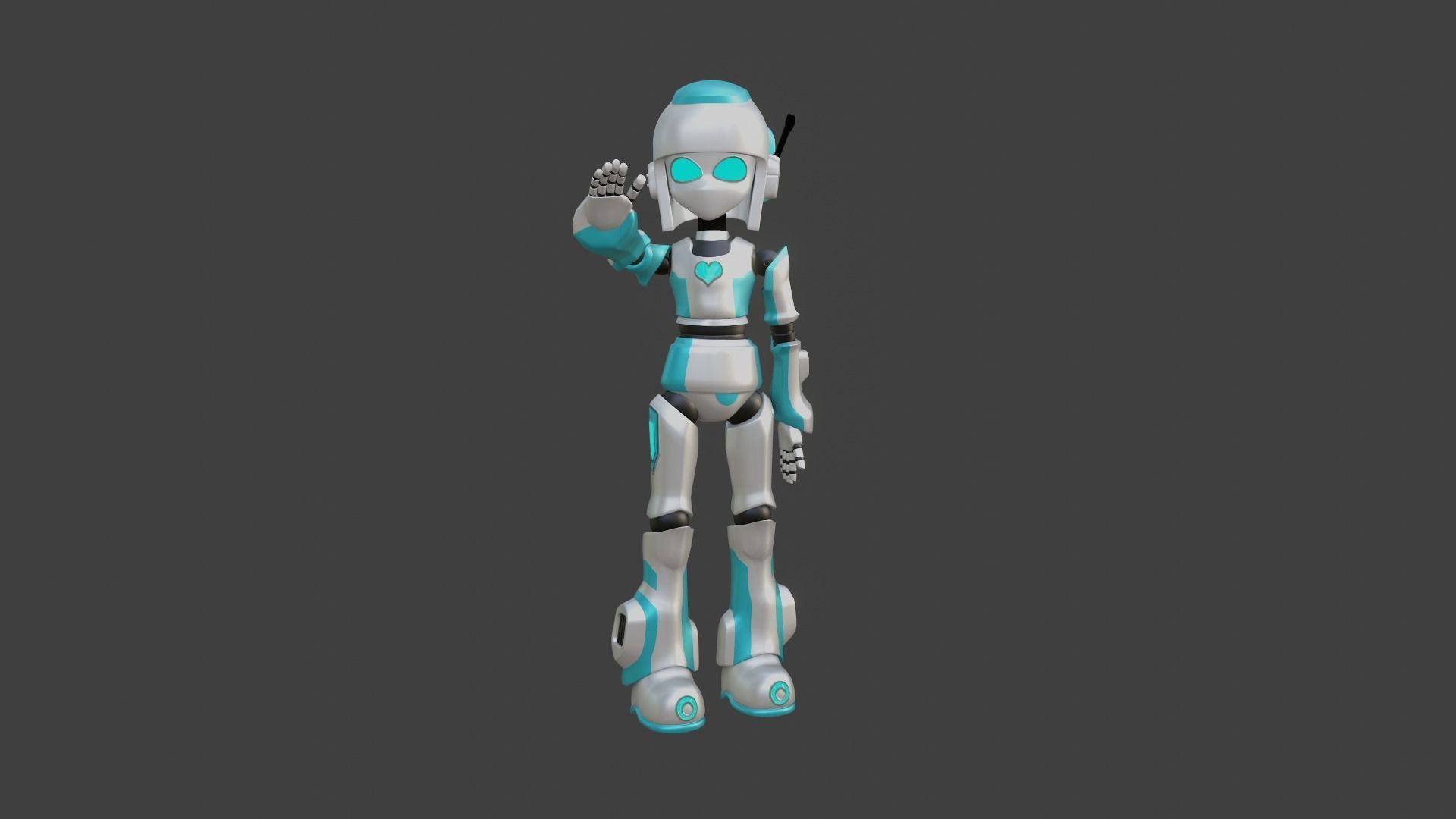 Cute Robot Low-poly 3D model_15