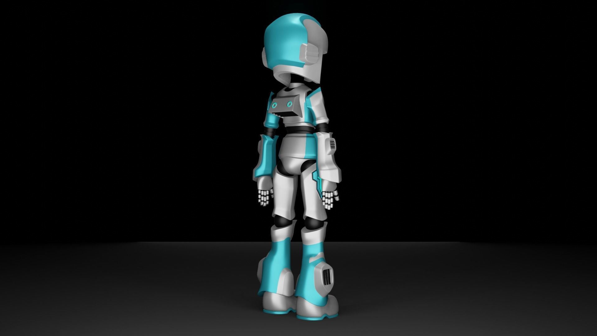 Cute Robot Low-poly 3D model_9