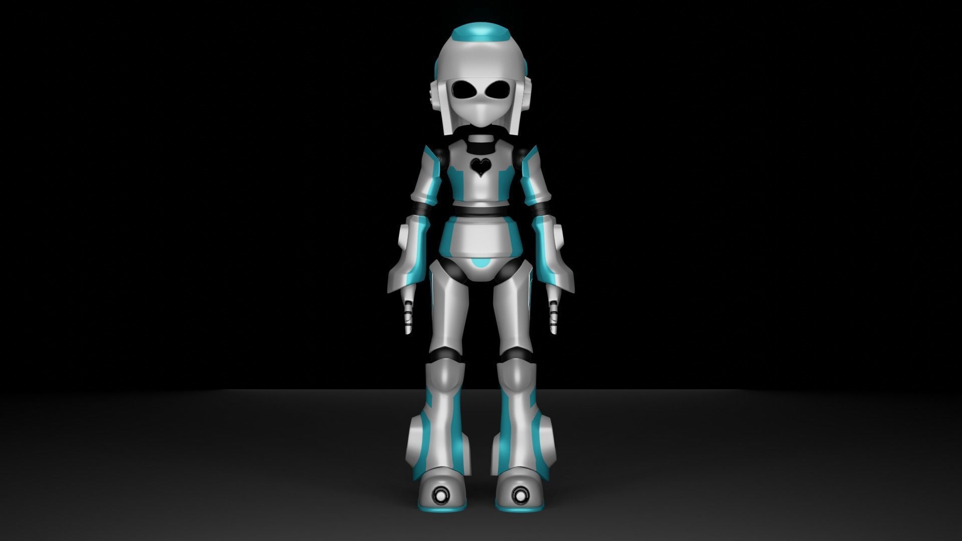 Cute Robot Low-poly 3D model_2