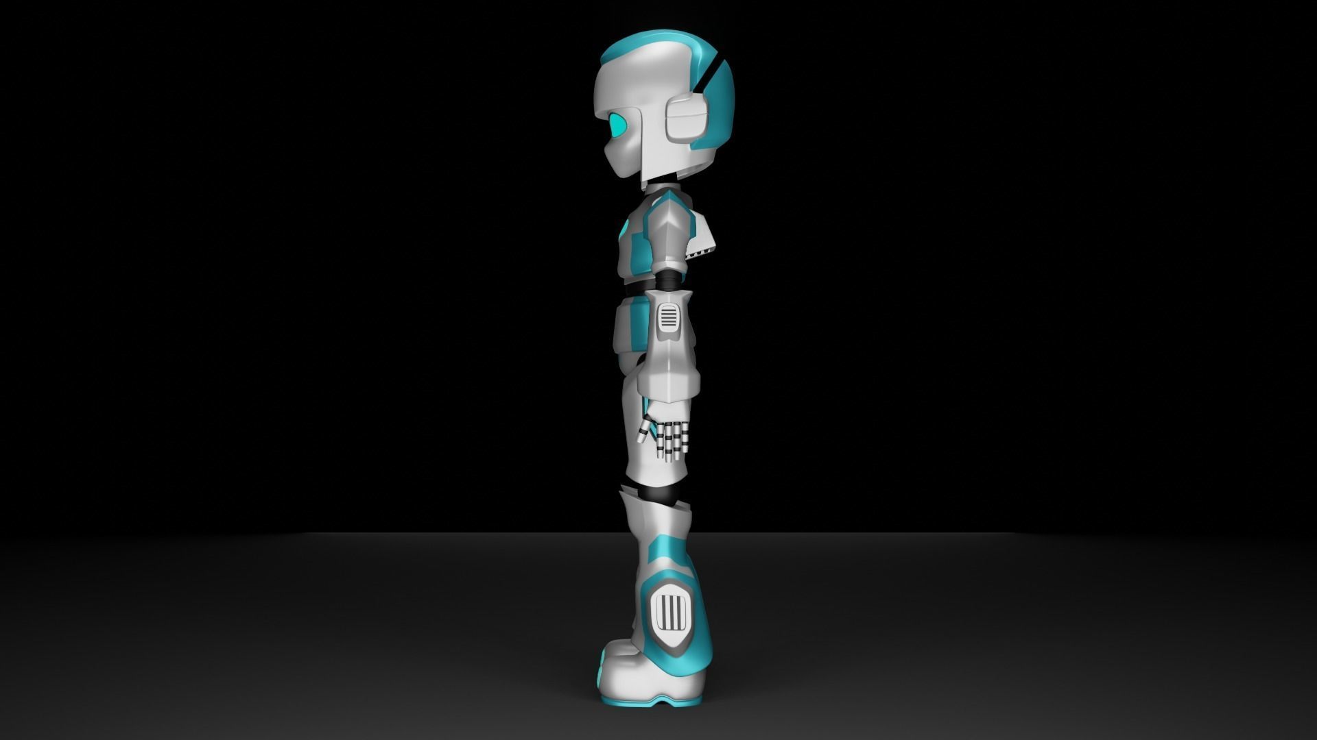 Cute Robot Low-poly 3D model_6