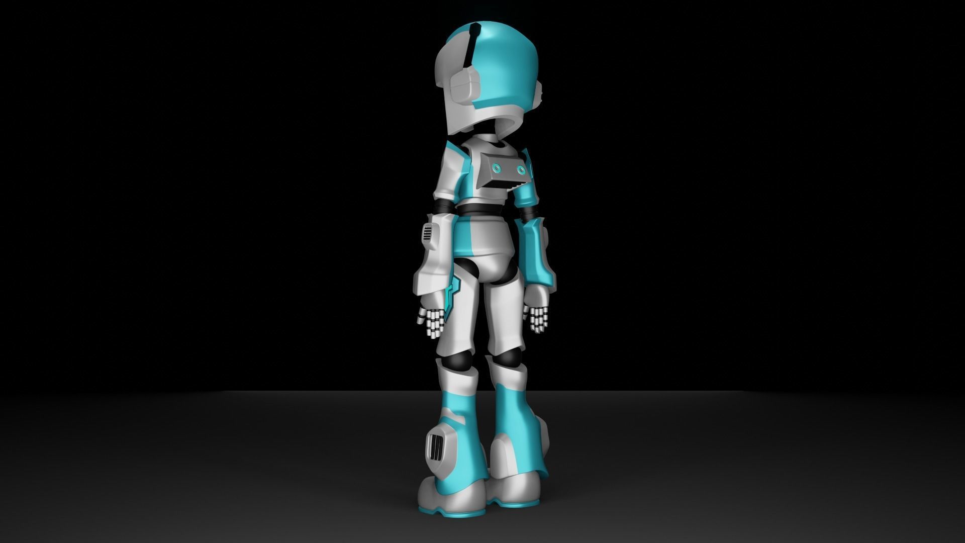 Cute Robot Low-poly 3D model_7