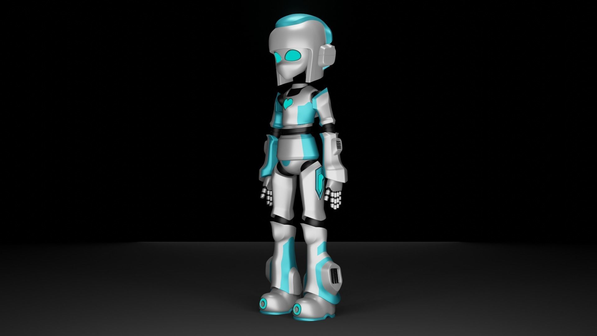 Cute Robot Low-poly 3D model_5