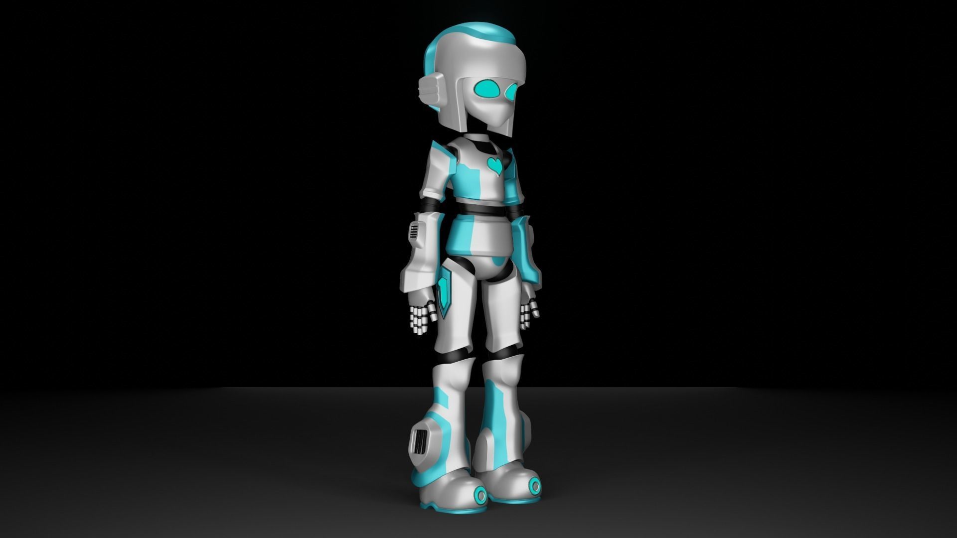 Cute Robot Low-poly 3D model_11