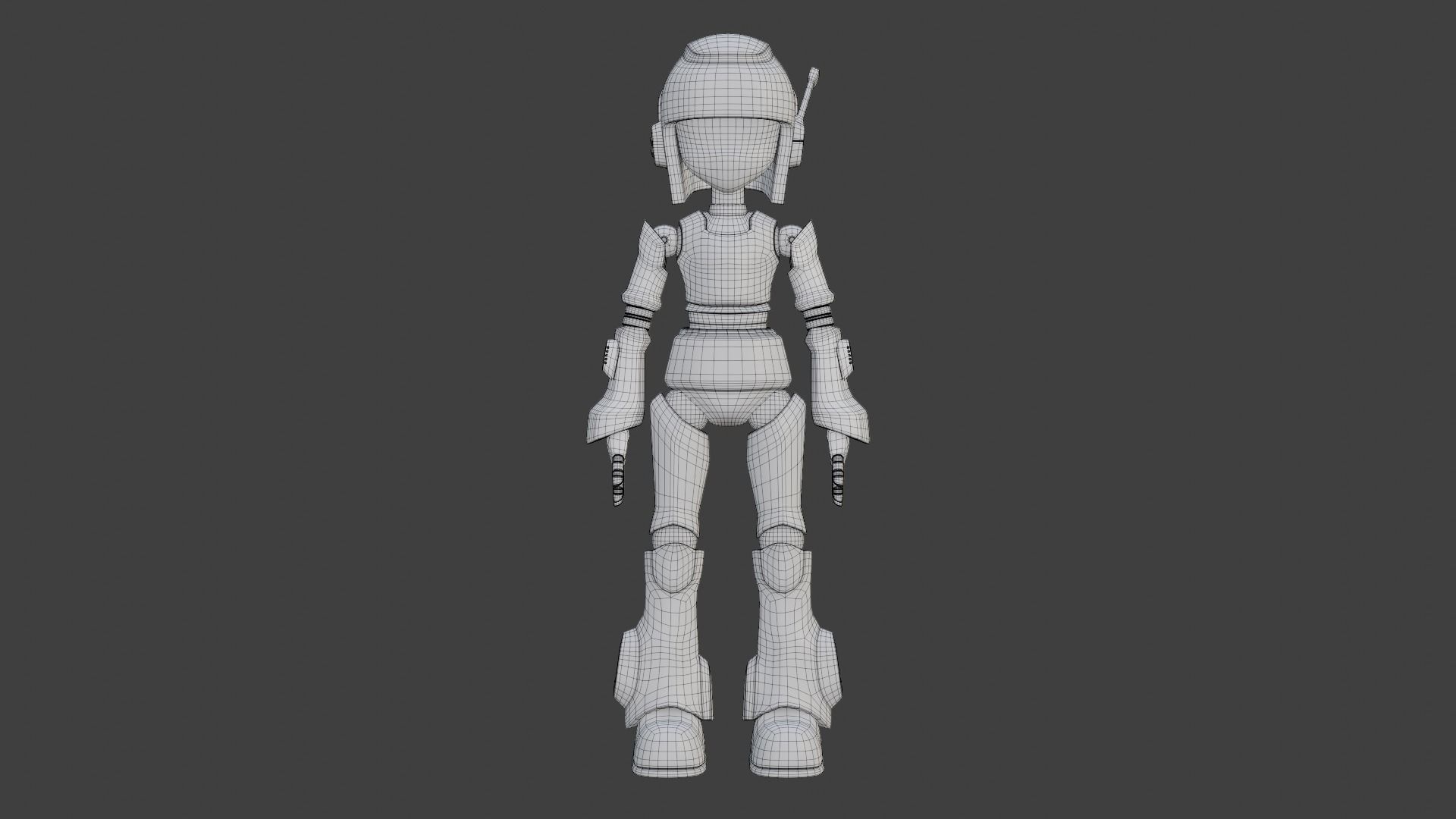 Cute Robot Low-poly 3D model_16