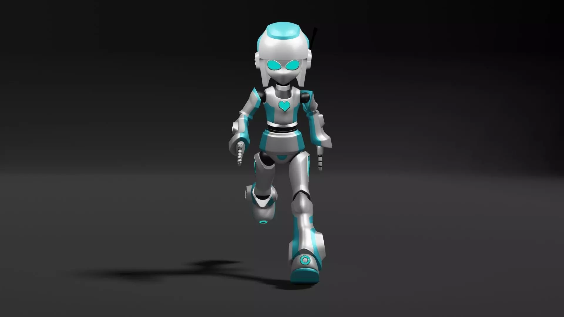 Cute Robot Low-poly 3D model_0