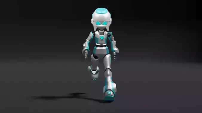 Cute Robot Low-poly 3D model