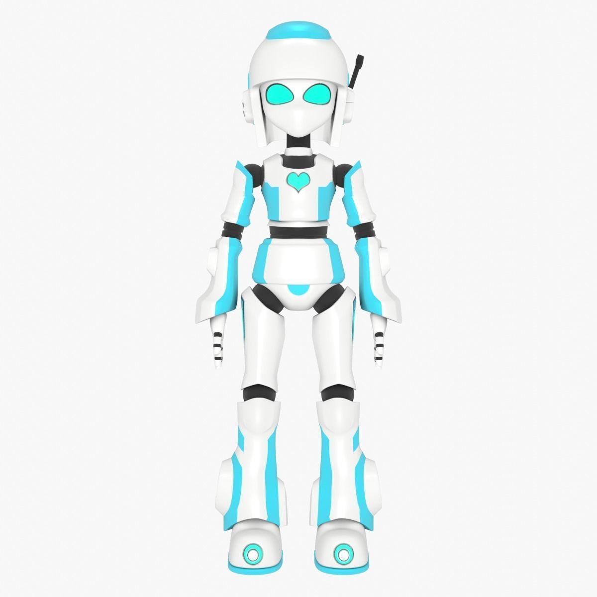 Cute Robot Low-poly 3D model_13