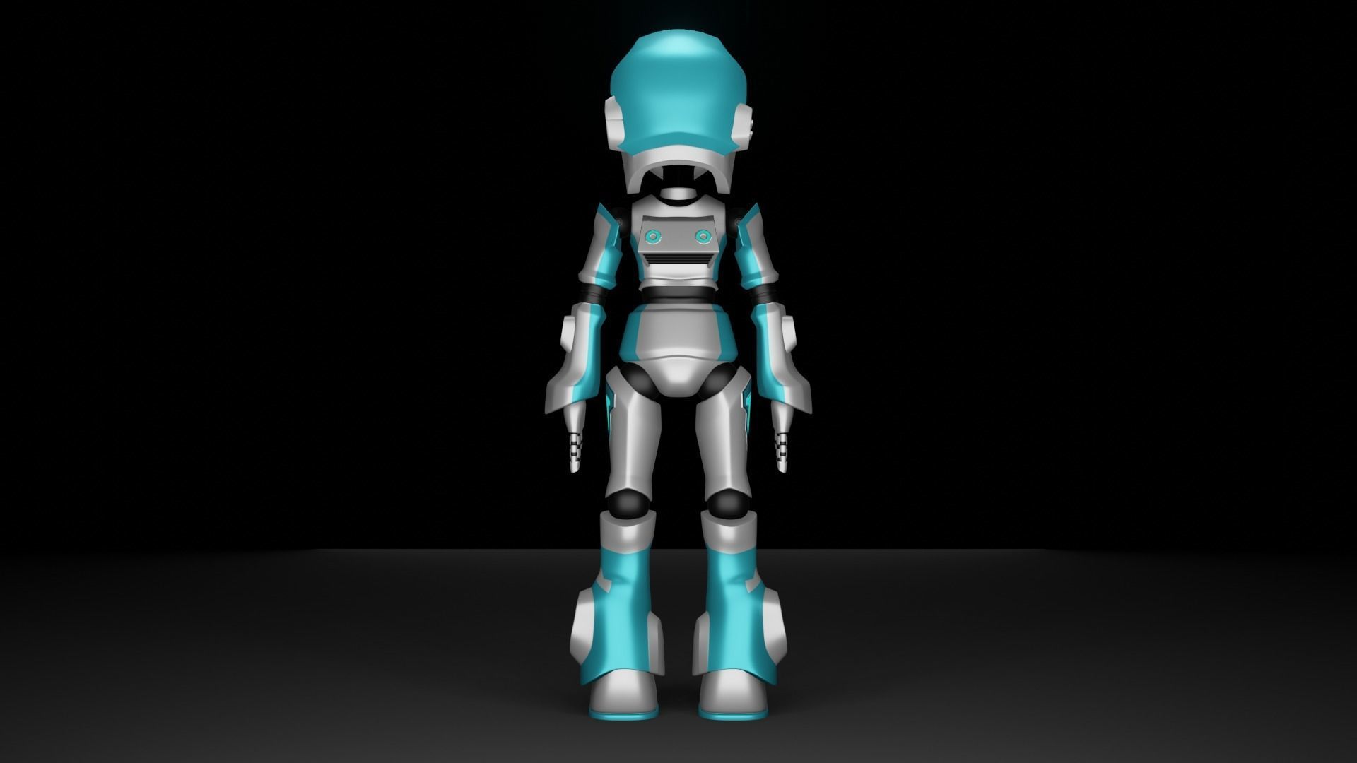 Cute Robot Low-poly 3D model_8